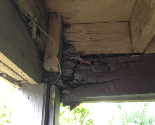 Rotten beams and joists under deck areas